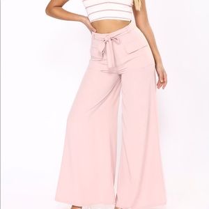 Rose pink wide leg pants